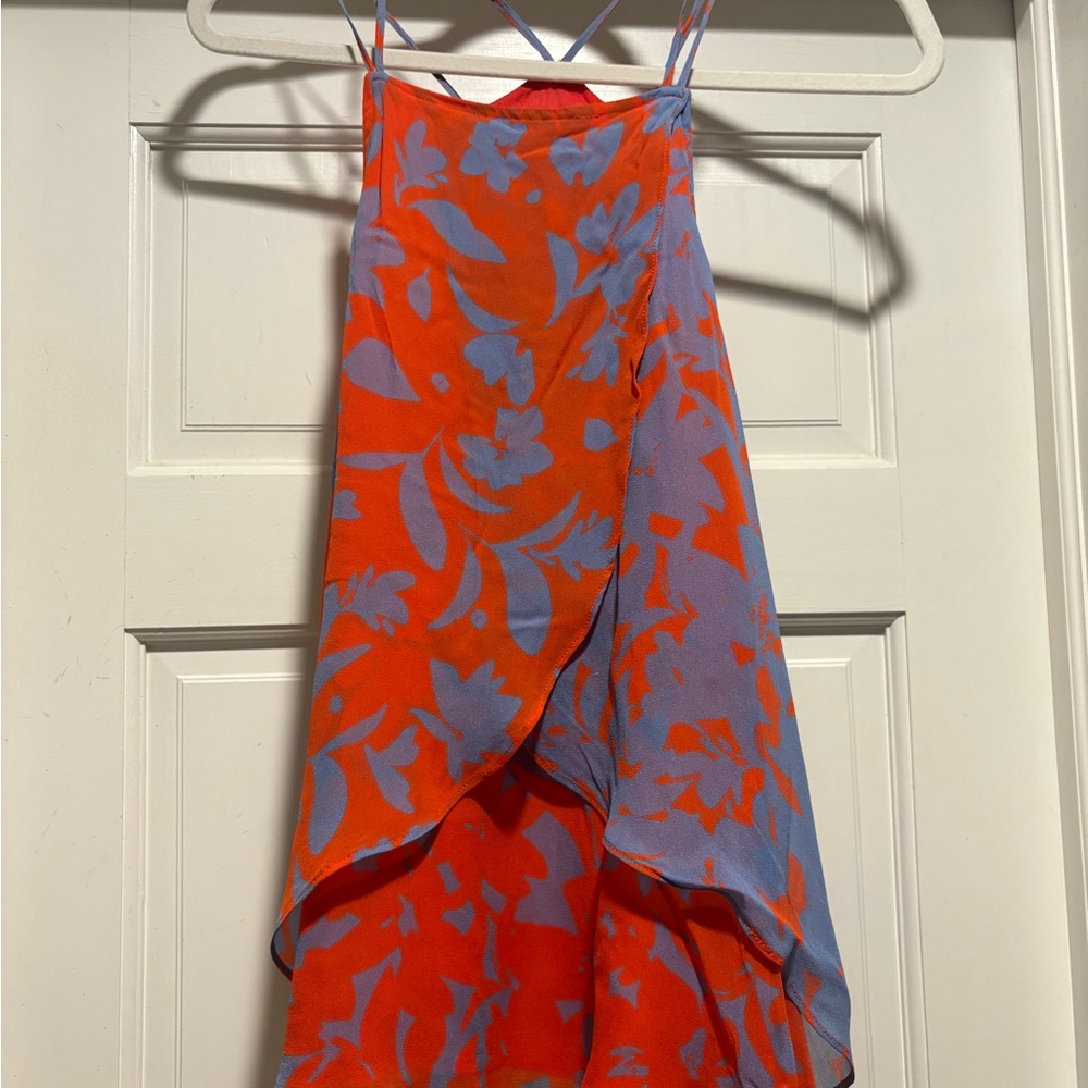 Maeve Orange and Blue Floral Dress